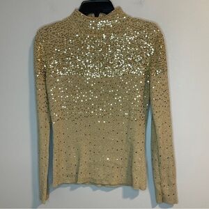 Shimmering Gold Sequin Women's Blouse